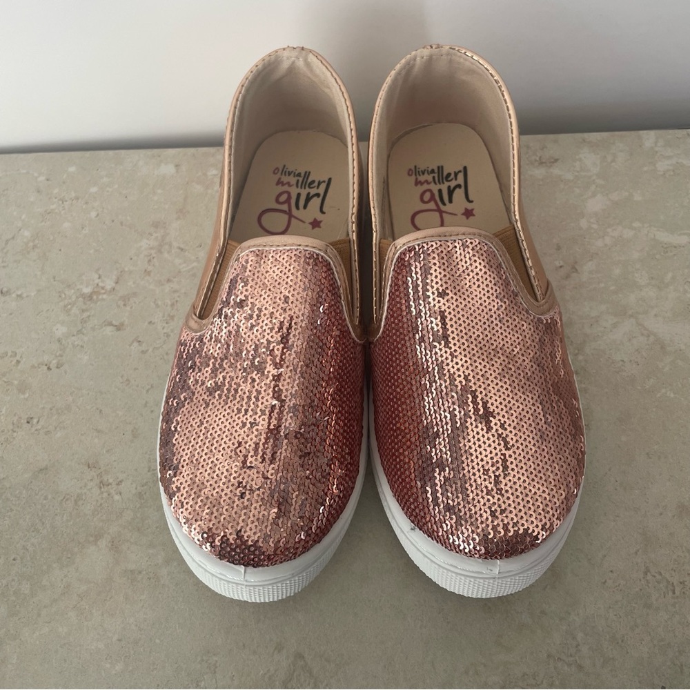 Olivia Miller Rose Gold Kids Dress Shoes